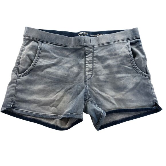 Signature By Levi Strauss Womens Lounge Shorts Size 14 Light Wash Denim Pull On - Picture 1 of 13